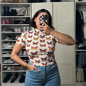 Forever 21 Butterfly Crop Top